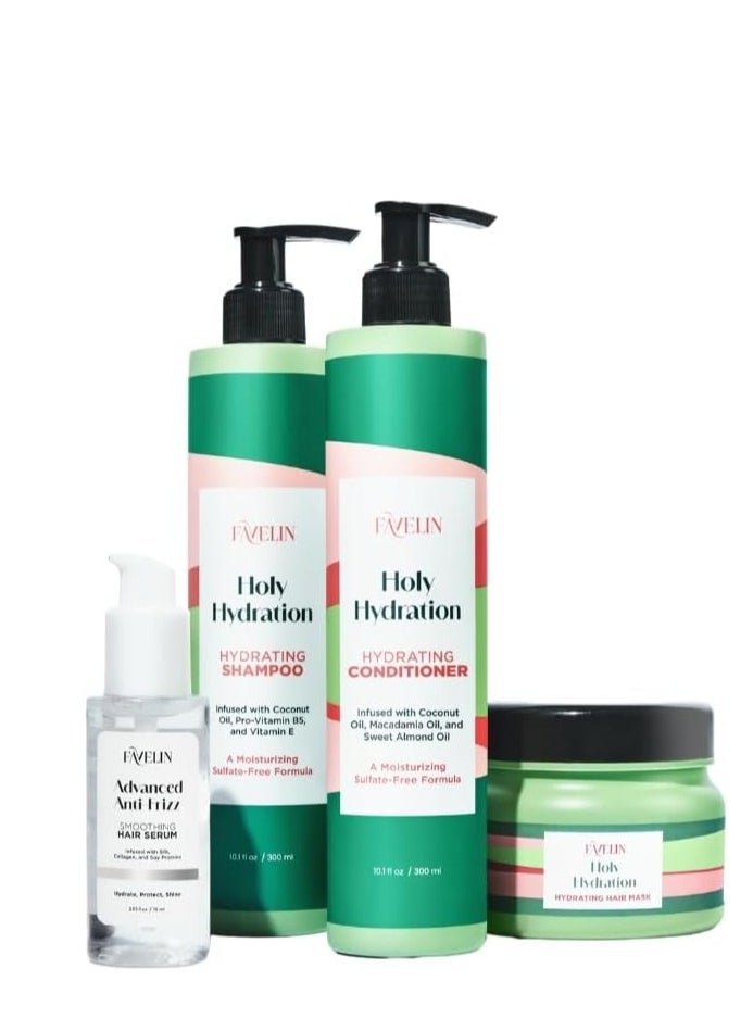 favelin Advanced Anti-Frizz Hair Serum | Infused with Silk, Collagen & Soy Proteins | Triple Protection Against Frizz, Heat & Dryness | 75 ml  - Image 2