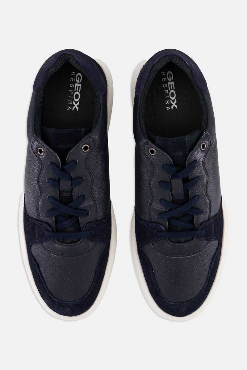 GEOX أحذية ميكرو سويد مزودة بأربطة للرجال، Navy - Image 3