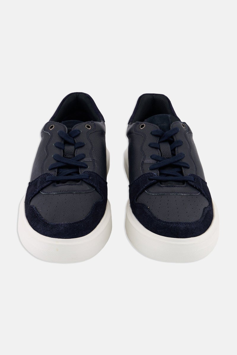 GEOX أحذية ميكرو سويد مزودة بأربطة للرجال، Navy - Image 4