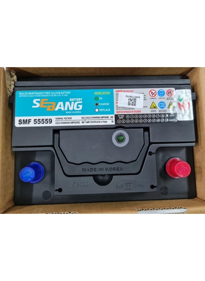 HTE Sebang Car Batteries Korea (Smf55559 / Din 55 / 12V 55Ah)  - Image 2