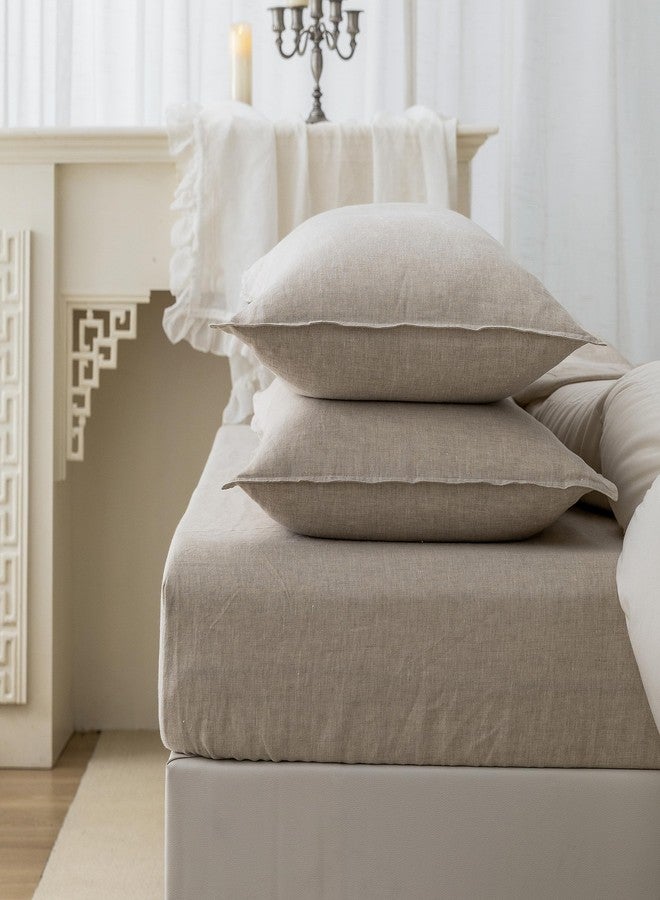 EVERLY 100% Linen Pillowcases Set of 2, Envelope Overlap Closure French Natural Washed Flax Pillowcases 20x30 inches-Natural Linen - Image 3