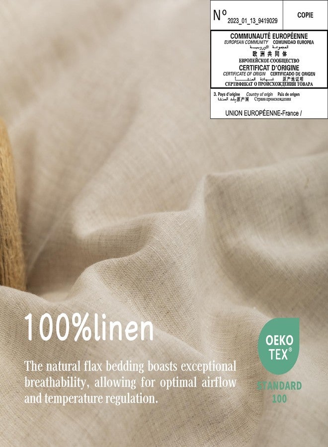 EVERLY 100% Linen Pillowcases Set of 2, Envelope Overlap Closure French Natural Washed Flax Pillowcases 20x30 inches-Natural Linen - Image 2