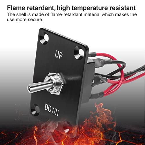 GUETNEU Button Switch Rocker Switch Toggle Switch Self Reset Six Pin Three Position UP/Down Prewired Power Transfer Switch with Mounting Plate,Waterproof Cap. - Image 4