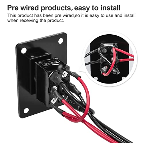 GUETNEU Button Switch Rocker Switch Toggle Switch Self Reset Six Pin Three Position UP/Down Prewired Power Transfer Switch with Mounting Plate,Waterproof Cap. - Image 5