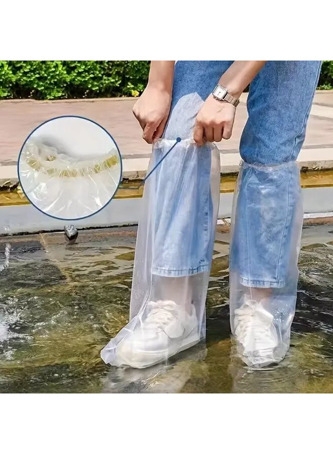 Transparent Disposable Shoe Covers 2 Pairs Outdoor Wear Resistant Rain Foot Protection - Image 1