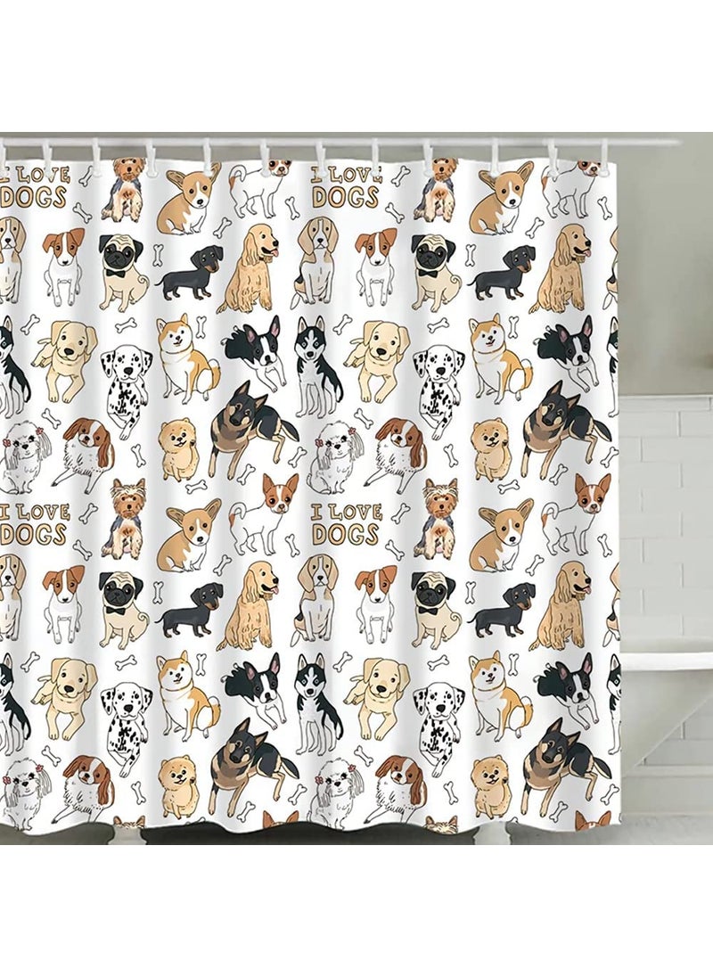 bositigo bositigo Cute Dog Shower Curtain for Kids Girls Boys Bathroom Decor Funny Animals Puppy Dog Lovers Gift Bathtub Curtains Set Vintage Country for Restroom Bath Decor Accessories 72x72 