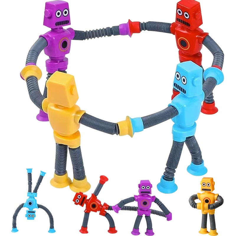 Limpskys 4Pcs Suction Cup Robot ToyRobot Toys for Kids 35 57Autism Sensory ProductsSensory Toys for Kids with Autism - Image 2