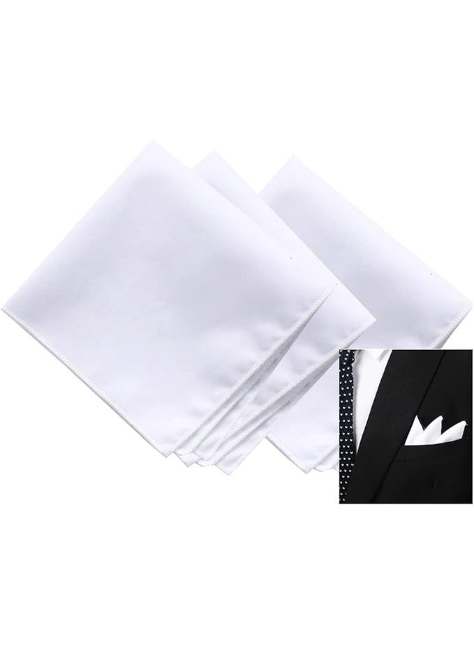 Men's White Cotton Handkerchief Pocket Square for suits - Image 5