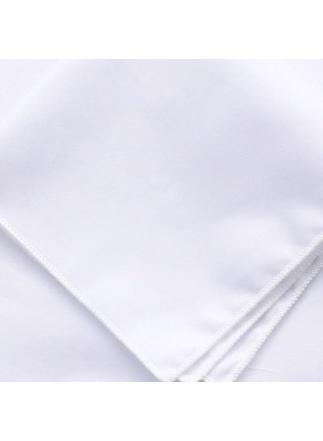 Men's White Cotton Handkerchief Pocket Square for suits - Image 3