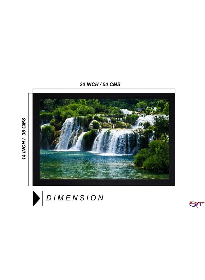 SAF paintings Natural Waterfall Large Framed UV Digital Reprint Painting (Synthetic, 14 x 20 inch, Multicolour) SANFMM3049 - Image 3