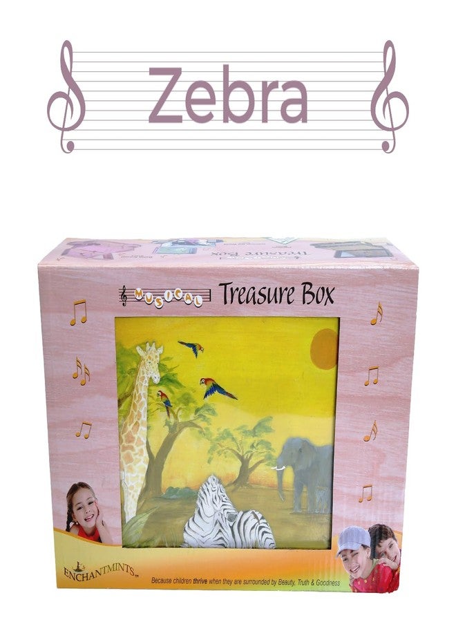 Enchantmints Zebra Musical Jewelry Box Zebra Spins to Arabesque 3 Pullout Drawers Treasure Storage - Image 4