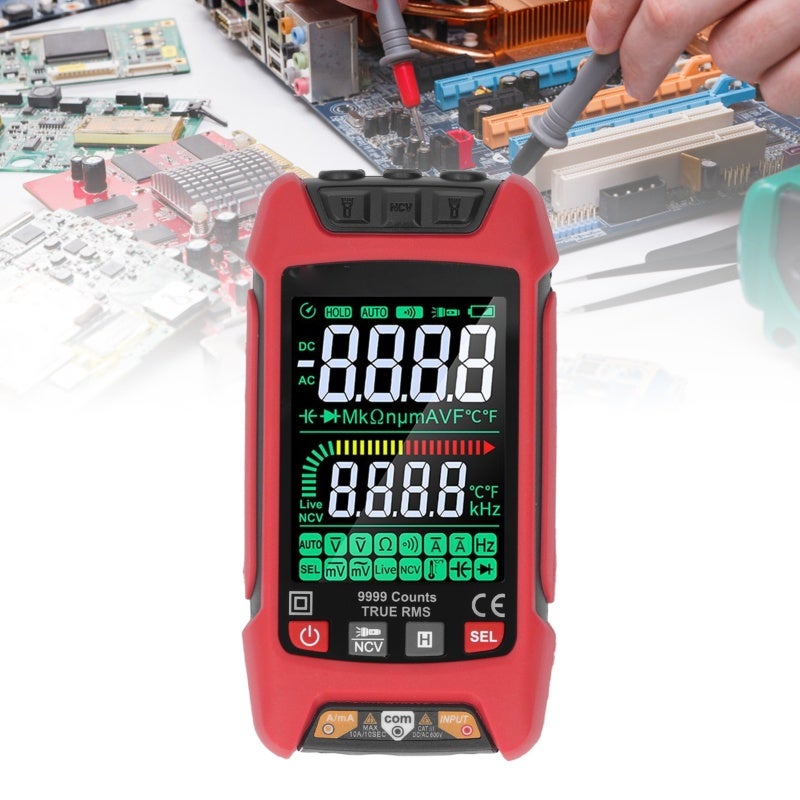 Digital Multimeter: 10A AC/DC Testing Capacity - Accurate Versatile Diagnostics With Backlight LCD Screen for Industrial Automotive Home Electrical Troubleshooting - Image 5