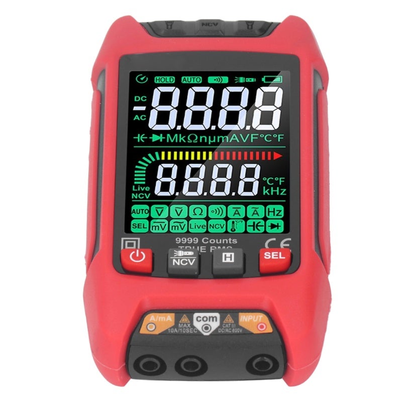 Digital Multimeter: 10A AC/DC Testing Capacity - Accurate Versatile Diagnostics With Backlight LCD Screen for Industrial Automotive Home Electrical Troubleshooting - Image 4