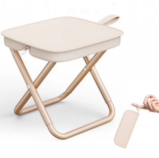 RELEMTRA Folding Step Stool for Adults and Kids NonSlip Step Foot Stool for Bathroom Kitchen Office Portable Collapsible Chair with Handle Outdoor Camping Fishing Travel BBQ Khaki