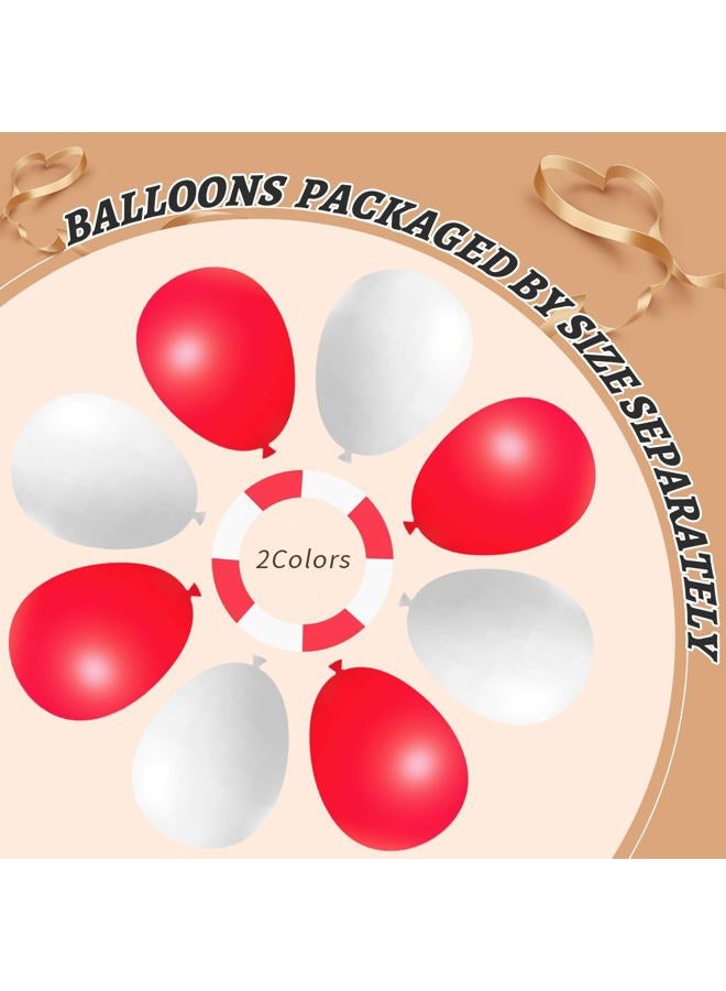 PAXILE 412Pcs Red and White Balloon Garland Arch kit, 18 12 10 5 Inch Different Size Red White Latex Balloons for Graduation Birthday Wedding Party Valentine's Day Decoration - Image 4
