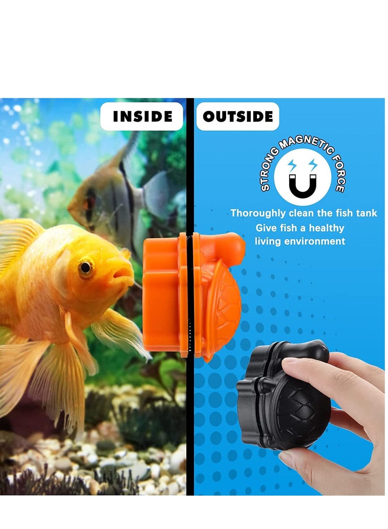 SYOSI Fish Tank Cleaning Brush Magnetic Aquarium Brush Magnetic Clean Brush Glass Cleaning Brush, Magnetic Aquarium Glass Cleaner for Fish Tank Cleaning, Cleaning Tools for Small Fish Tank 2 Pcs  - Image 3