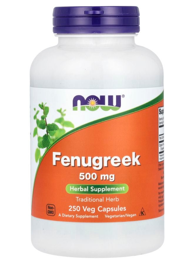 now Fenugreek 1000 mg 250 Veg Capsules (500 mg per Capsule)