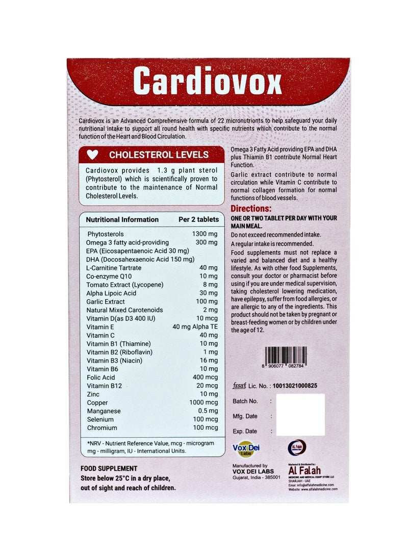 Vox Dei Labs Cardiovox Tablet  - Premium Dietary Supplement for Heart Health and Cholesterol Support | 30 Tablets | With Omega-3, Garlic Extract, Plant Sterols, CoQ10, and Essential Vitamins & Minerals  - Image 2