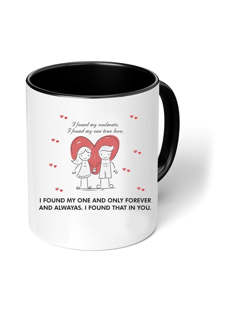 PRINTSHOP4ME Happy Valentine's Day with a Black Two-Tone Coffee Mug - Perfect for Couples - Gift for Your Loved One - Gifts for Him Husband - Dad - Boyfriend on Valentines Day - Image 1