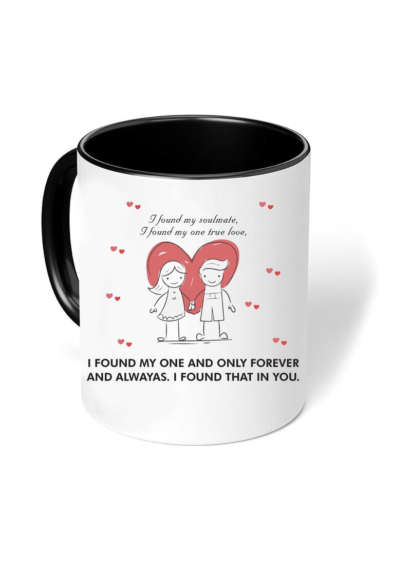 PRINTSHOP4ME Happy Valentine's Day with a Black Two-Tone Coffee Mug - Perfect for Couples - Gift for Your Loved One - Gifts for Him Husband - Dad - Boyfriend on Valentines Day - Image 3