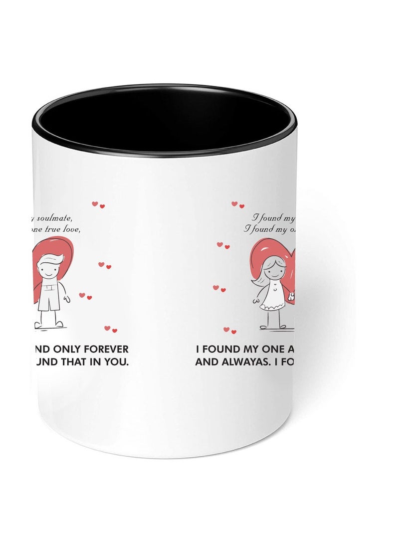 PRINTSHOP4ME Happy Valentine's Day with a Black Two-Tone Coffee Mug - Perfect for Couples - Gift for Your Loved One - Gifts for Him Husband - Dad - Boyfriend on Valentines Day - Image 4