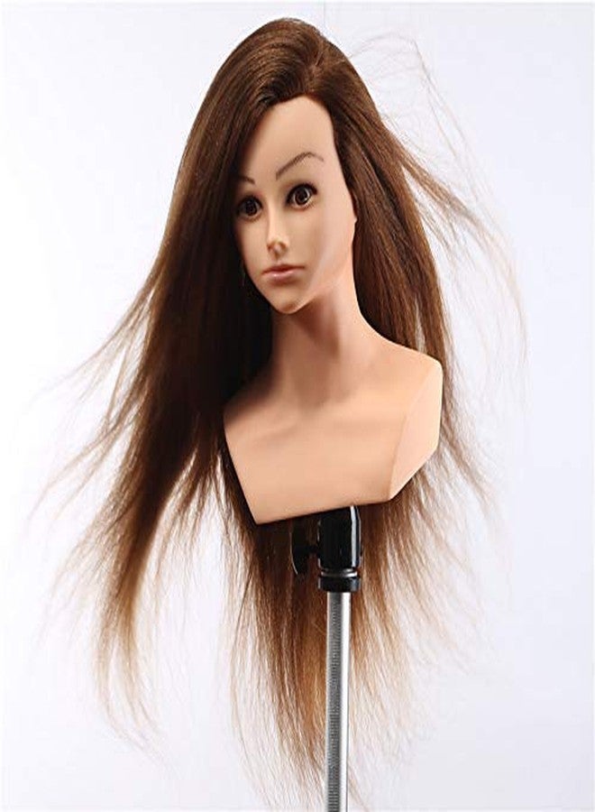 IAS Real Human Hair Training Head Hair Practice Manikin Head Hairdressing Dummy Salon Head With Hair Clamp Holder (28 inches) - Image 5