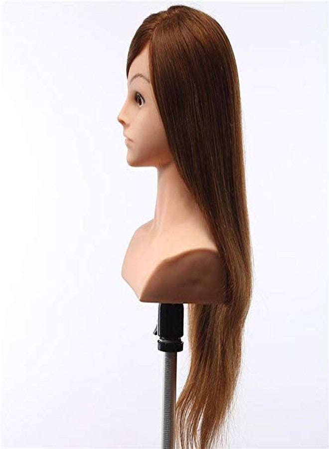 IAS Real Human Hair Training Head Hair Practice Manikin Head Hairdressing Dummy Salon Head With Hair Clamp Holder (28 inches) - Image 4