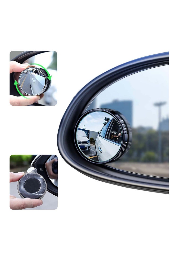 Y&D Car Blind Spot Mirror, Round HD Glass with Framed Convex Rear View Mirror Wide Angle Adjustable Sucker for All Universal Vehicles Fit Stick-on Design - Image 1