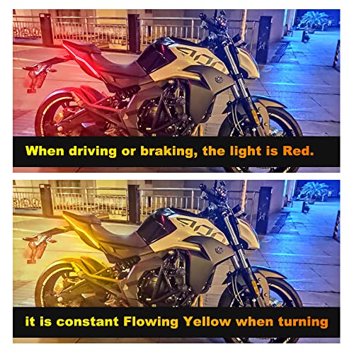 YM EBright EverBright DRL Led Strip Light for Cars, SUV Motorcycle Daytime Running Lights Turn Signal Bulb Tail Brake Light Sepuential Switchback Led Strip Amber/Yellow & Red (2Pcs 30CM/12Inch) - Image 2