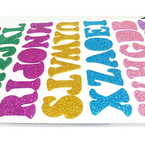TTSAM 5 Sheets 210PCS Colorful Glittery Foam Self Adhesive Letters Stickers,Foam Letter Stickers Alphabet for Kid's Arts Craft Supplies Greeting Cards Scrap Books Home Decoration - Image 5