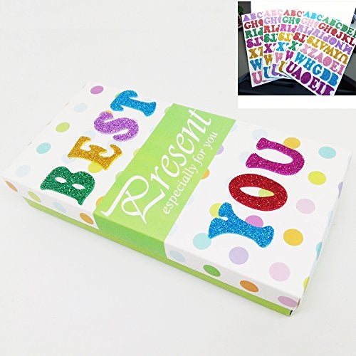 TTSAM 5 Sheets 210PCS Colorful Glittery Foam Self Adhesive Letters Stickers,Foam Letter Stickers Alphabet for Kid's Arts Craft Supplies Greeting Cards Scrap Books Home Decoration - Image 3