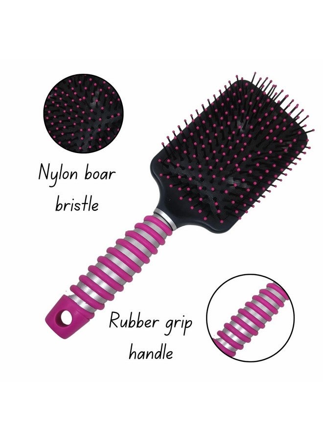 سكارليت لاين فرشاة مجداف كبيرة بشعيرات بأطراف كروية مرنة وناعمة من النايلون للحصول على شعر سميك ومجعد ومفرود ورقيق وطويل وقصير وجاف رطب للرجال والنساء_وردي - Image 2