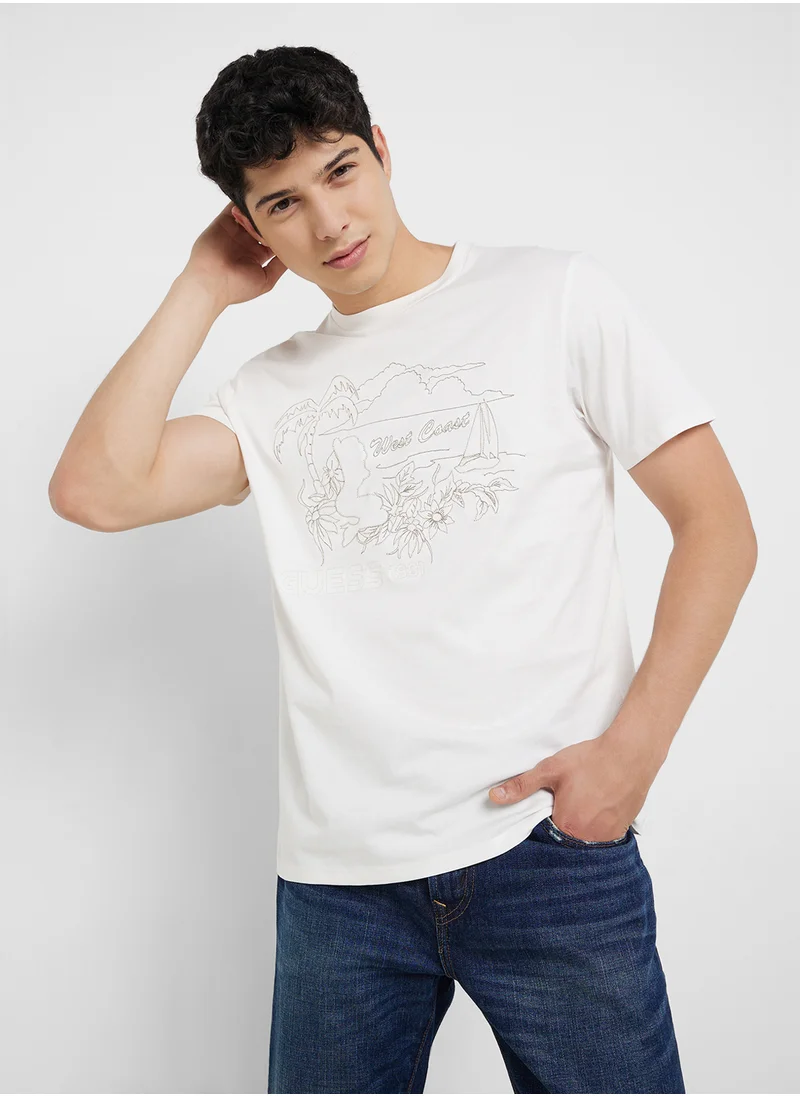 جس West Coast Palm Crew Neck T-Shirt