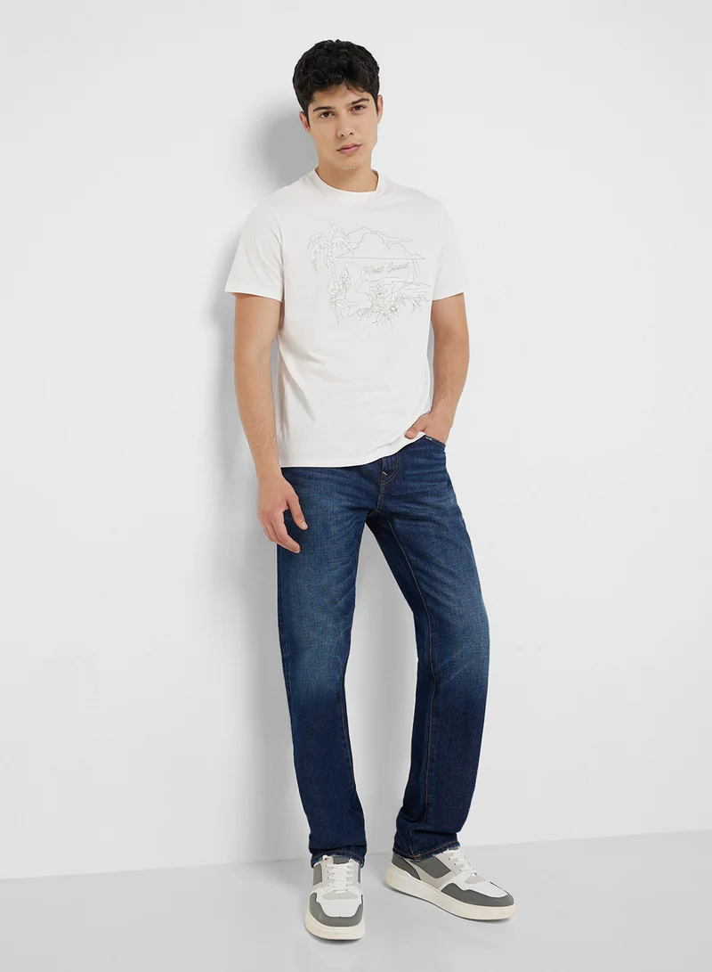 GUESS West Coast Palm Crew Neck T-Shirt