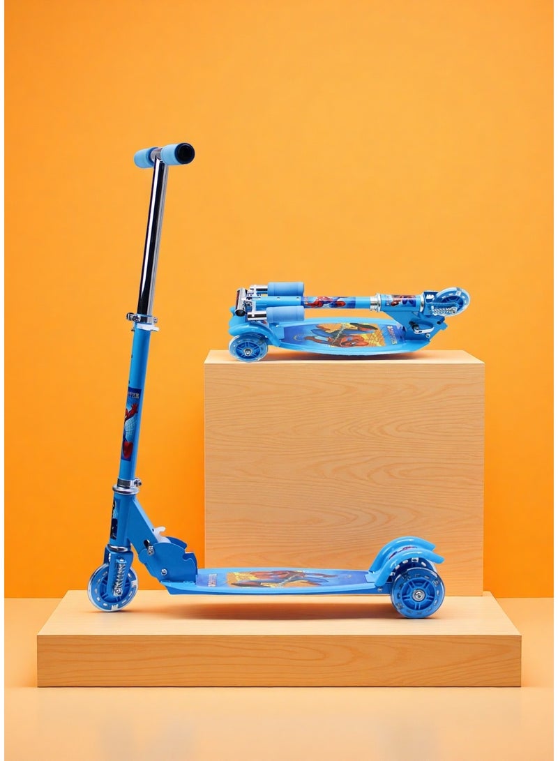إيزي فيتشور سكوتر إيزي فيوتشر للأطفال من عمر 3 إلى 8 سنوات - سكوتر ركل قابل للطي بمقبض قابل لتعديل الارتفاع، وعجلات بولي يوريثان LED وفرامل خلفية - Image 1