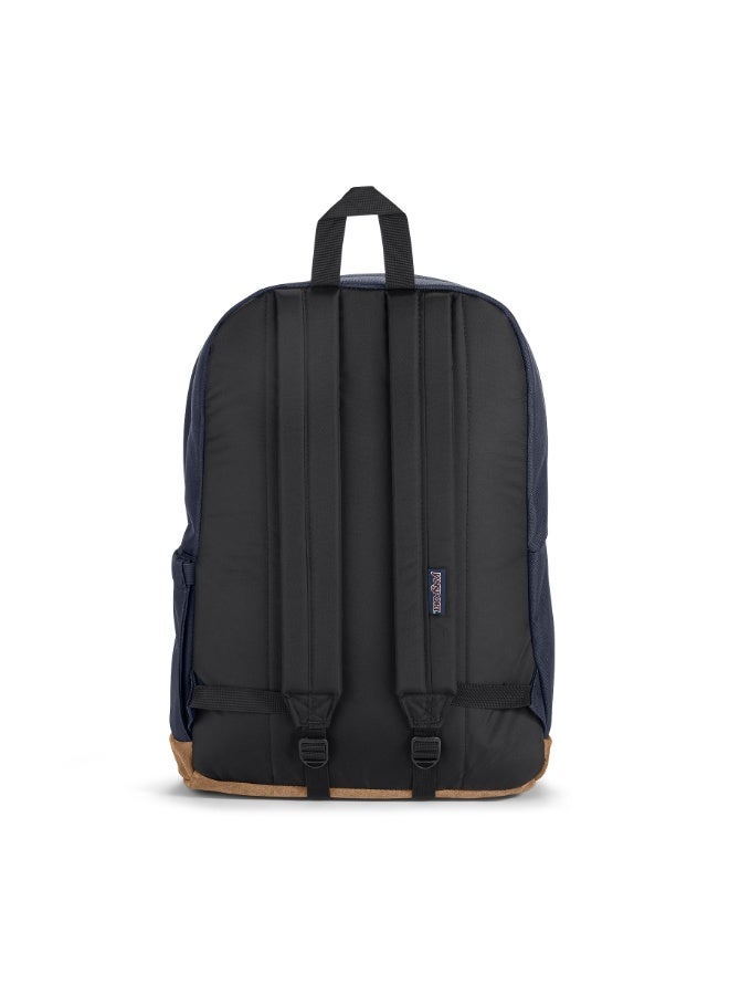 JanSport Right Pack Backpack, Navy, 15-Inch Laptop Sleeve, Suede Leather Bottom, Spacious Main Compartment, Water Bottle Pocket - Image 4