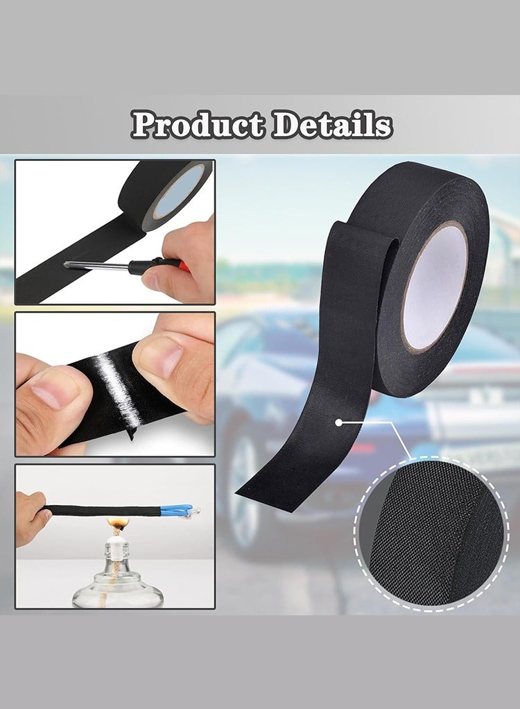MR.SMART Mr Smart Automotive PET Flannel Tape, Black, Heat-Resistant, Professional-Grade Protection for Vehicle Electrical Systems, Pack Of 10 Rolls - Image 2