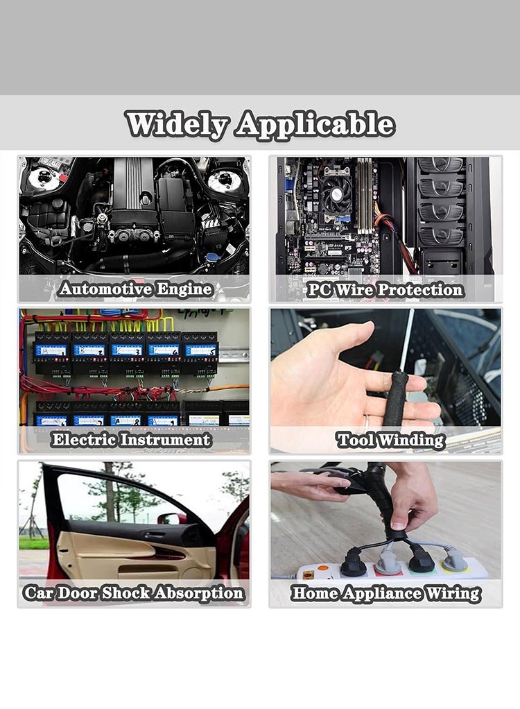 MR.SMART Mr Smart Automotive PET Flannel Tape, Black, Heat-Resistant, Professional-Grade Protection for Vehicle Electrical Systems, Pack Of 10 Rolls - Image 4