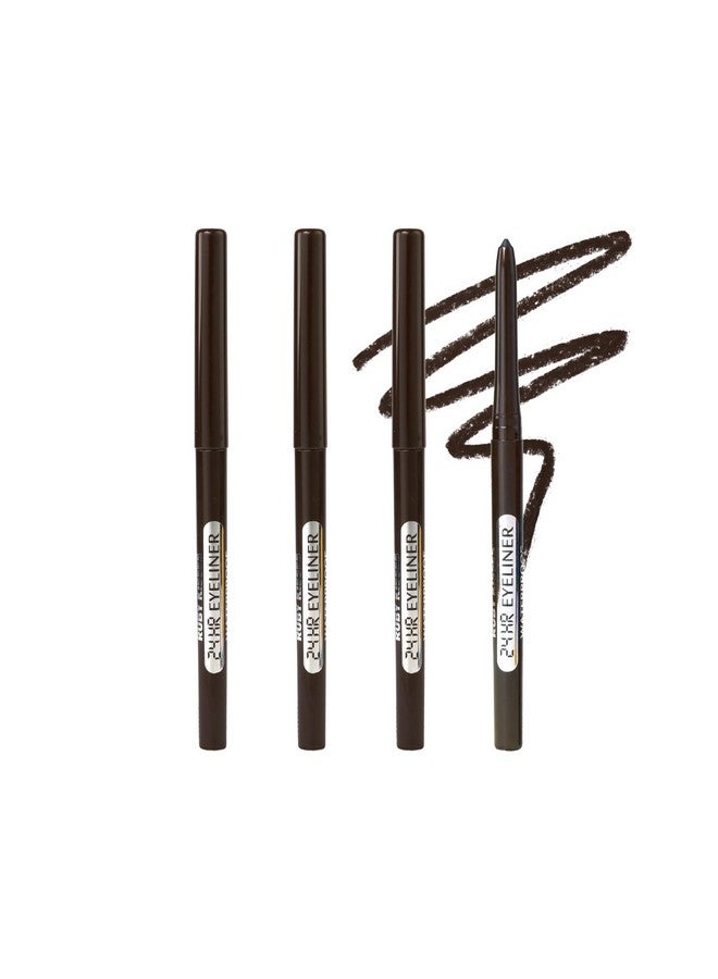 Ruby Kisses Pencil Eyeliner, Retractable Eyeliner, Waterproof, Smudge-Proof Eye Makeup, High Pigmented, 24H Long Lasting Eyepencil (4 Count, Deep Brown) - Image 1