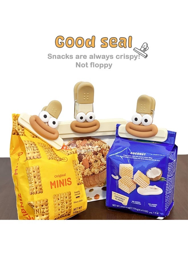 HOMESTAR 4Pcs Chip Bag Clips ，Multipurpose Food Bag Clips for Kitchen Storage, Heavy Duty Plastic Seal Clips for Snacks (2 Large+2 Small) - Image 3