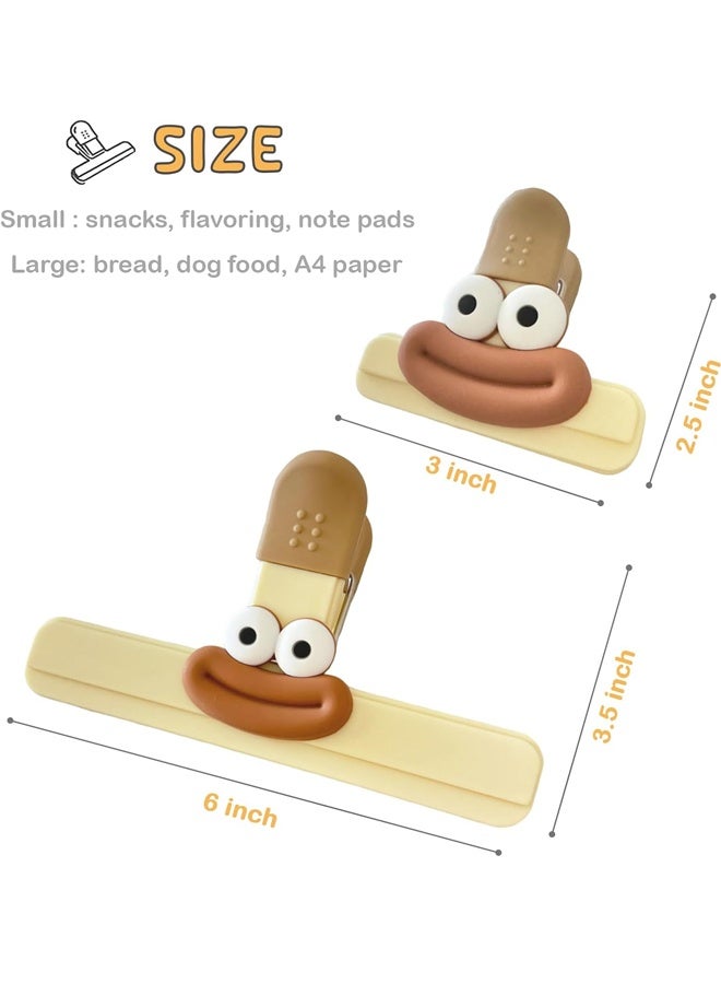 HOMESTAR 4Pcs Chip Bag Clips ，Multipurpose Food Bag Clips for Kitchen Storage, Heavy Duty Plastic Seal Clips for Snacks (2 Large+2 Small) - Image 2