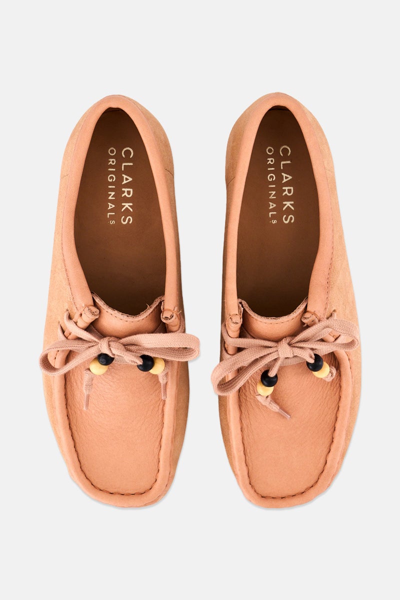 clarks Women Standard Wallabee Lace Up Shoes, Peach  - Image 3