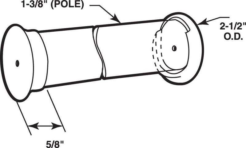 Prime-Line N 6794 1-3/8 Inch Wooden Closet Pole Socket Set - Image 2