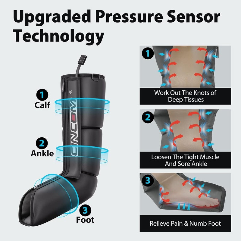 CINCOM Leg Massager for Circulation and Pain Relief Air Compression Boots Helpful for Relaxation Swelling and Edema Gifts for Mom and Dad Athletes Recovery FSAHSA - Image 3