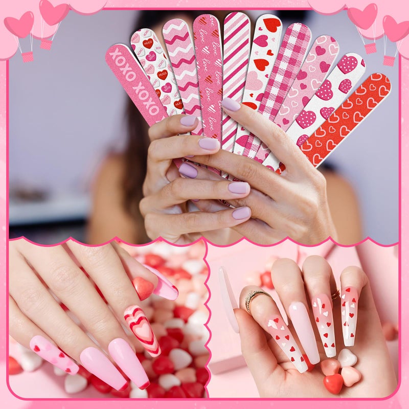 luck sea 52PCS Valentines Day Nail Files Bulk Gifts Bags for Women, Galentines Emery Boards for Natural Fingernail Care for Adults Valentine Exchange Goodie Bag Stuffers Holiday Birthday Party Favors - Image 4