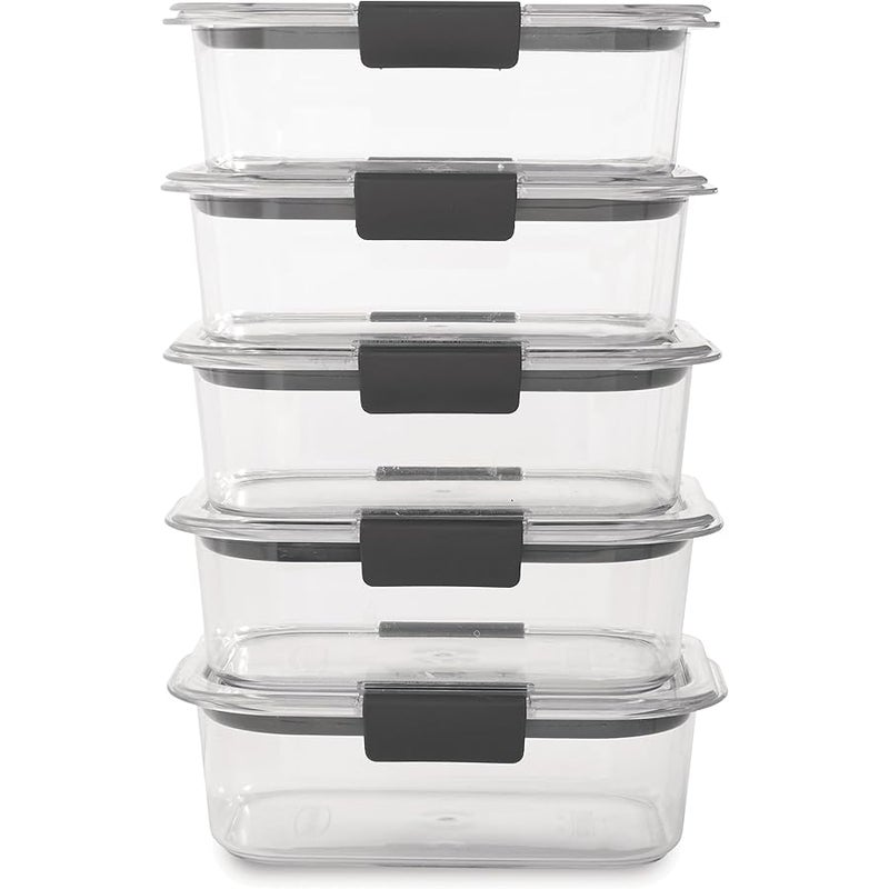 Rubbermaid Brilliance BPA Free Food Storage Containers with Lids, Airtight, for Lunch, Meal Prep, and Leftovers, Set of 5 (3.2 Cup) - Image 2