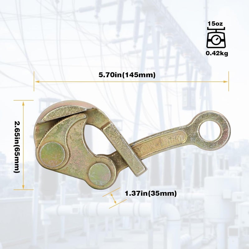 LONGADS 0.5T Cable Grip Wire Gripper, 0.5/1/2/3T Cable Puller Tool, Used to Tighten High-Altitude Power Lines, Wire Fence Tools, Solve Sagging and Tension Problems, with a Tensile Strength of 1102 LBS - Image 2