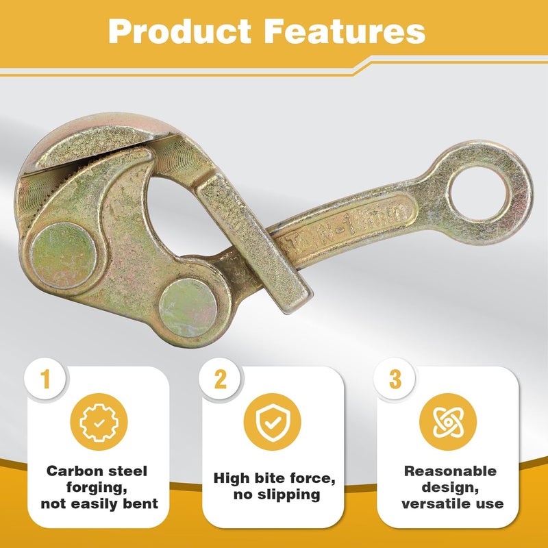 LONGADS 0.5T Cable Grip Wire Gripper, 0.5/1/2/3T Cable Puller Tool, Used to Tighten High-Altitude Power Lines, Wire Fence Tools, Solve Sagging and Tension Problems, with a Tensile Strength of 1102 LBS - Image 3