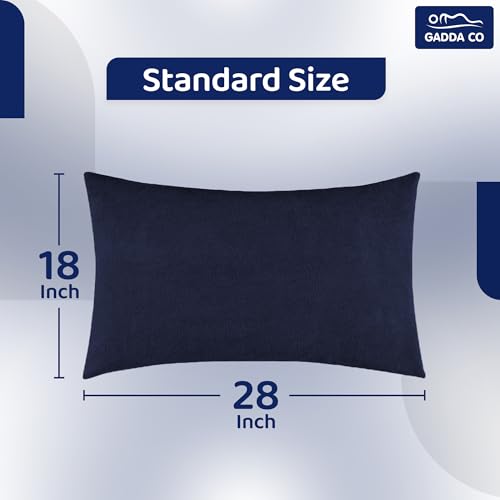 GADDA CO Ultra Soft Waterproof Pillow Protector Covers Pack of 4 with Zipper Closure, Terry Cotton Feel, Dust Mite & Bed Bug Protection, Water Spill Resistant, Standard Size 18 x 28 Inches, Dark Blue - Image 3