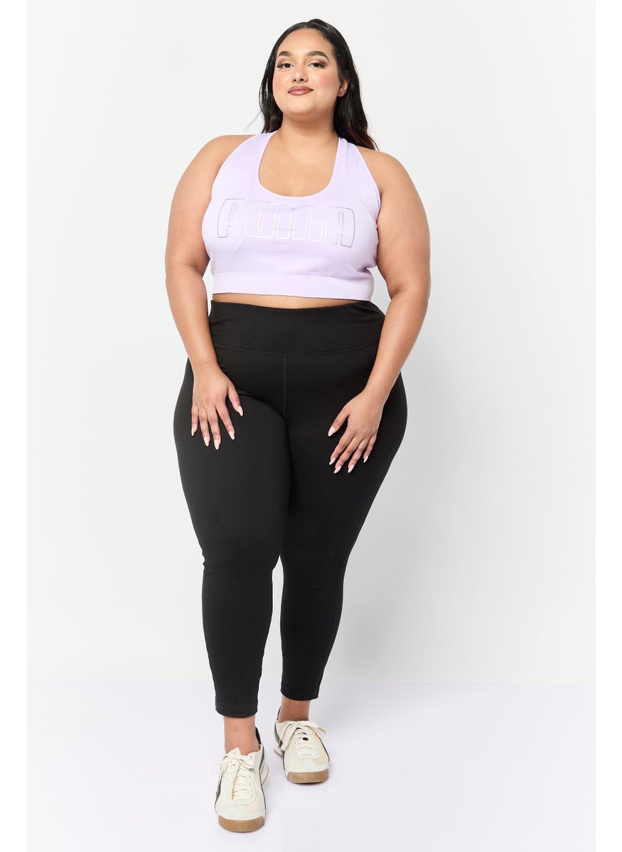 PUMA Women Plus Size Brand Logo Padded Sports Bra, Lavender  - Image 4
